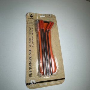 Manna 18/8 Stainless Steel  Reusable straw and cleaning brush set new in packet